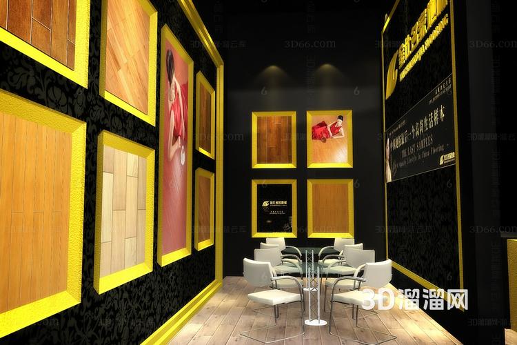 金仕名家地板展览展示展台3D模型设计解析